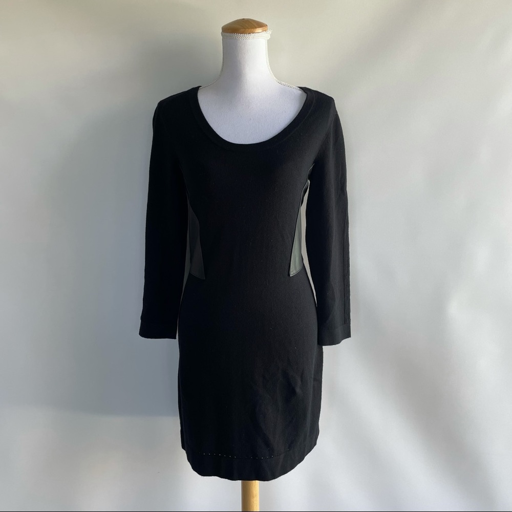 Rag & Bone Sweater Dress with Leather Side Panels - sz M